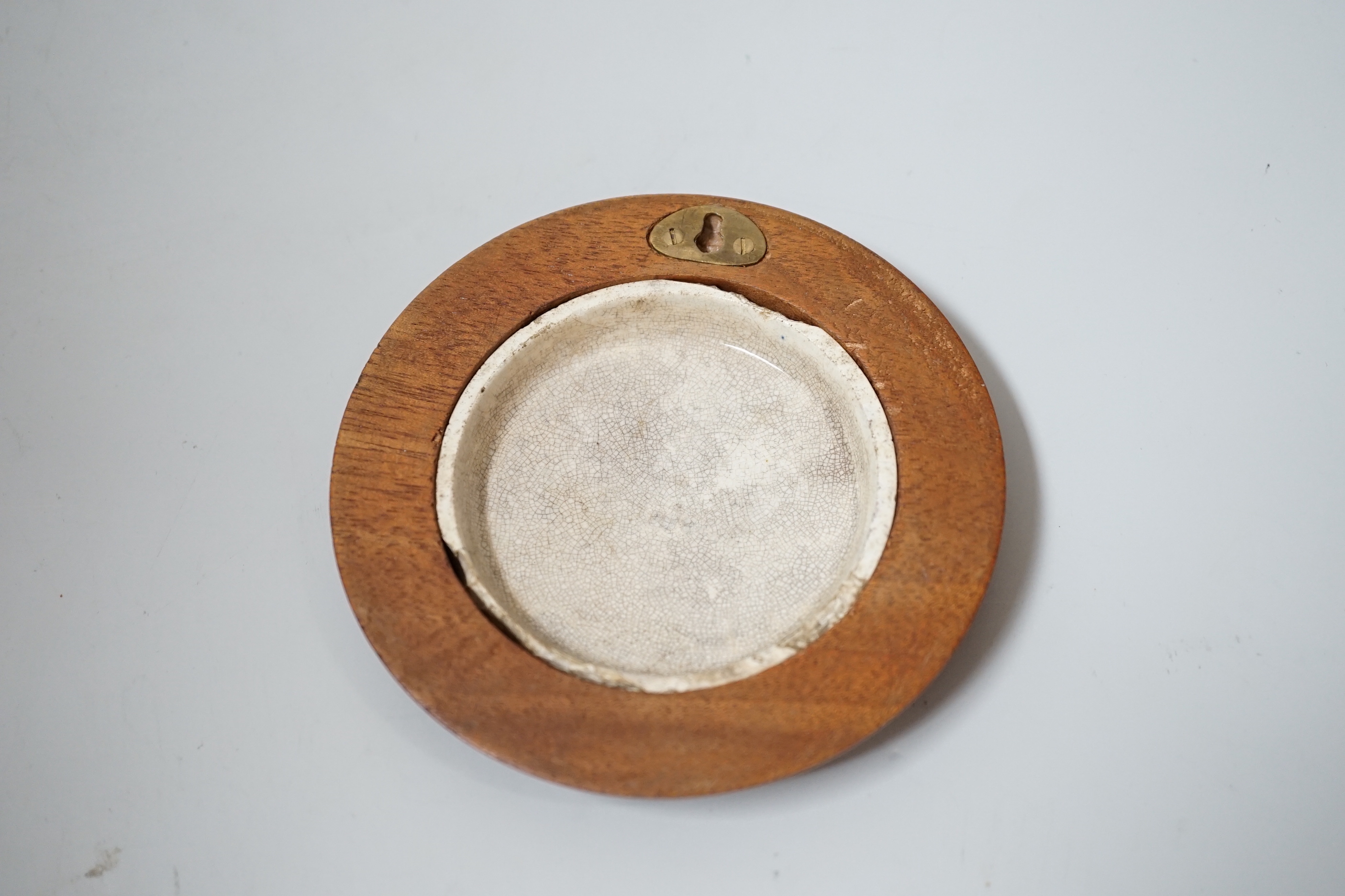 A rare framed pot lid- William Clayton & Co Bears Grease, 72 Watling Street, London, 8cm, framed
